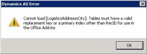 [转]Data import error in Microsoft Dynamics AX 2012 using Dynamics AX Add-ins for Microsoft Office Excel